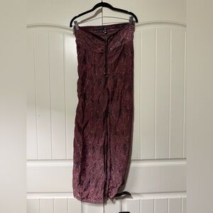 Burgundy Boho Paisley flowy pants